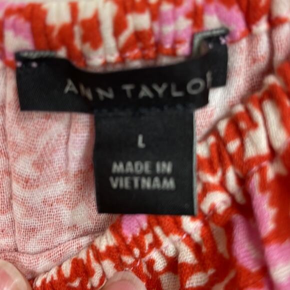 Ann Taylor Floral Gauze Ruffle Strap Tank Top Size Large - Picture 8 of 10